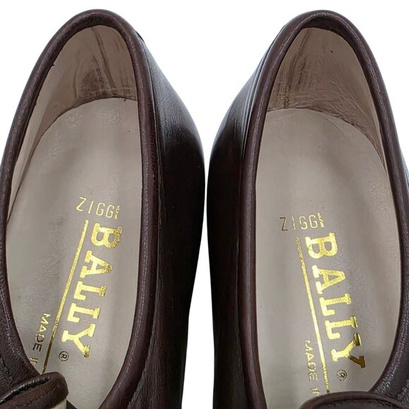 NEW Vintage Bally Ziggi Brown Leather Tassel Loafers Mens 9M Italian Dress Shoes main image 8